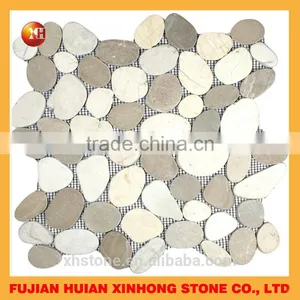 Flat Stone Mixed Pebble Tile, Pebble Tile for Wall Decoration thumbnail-2
