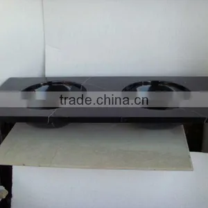 Black Granite Vanity Top Double Sink thumbnail-1