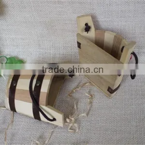 Handmade Semicircle Decorative Art Solid Wooden Mini Ice Buckets thumbnail-3