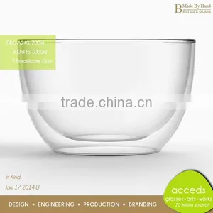 Newest Double Layer Pyrex Glass Icecream Bowl thumbnail-6
