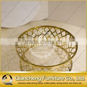 Modern Design New MDF Top Gold Wedding Center Table thumbnail-1