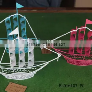 Iron Boat Shape Crafts With Sails for Decoration thumbnail-2