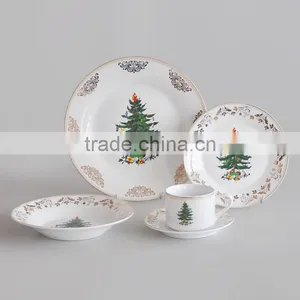 20pcs Ceramic Dinnerware Set With Gold Decal for Promotional thumbnail-1