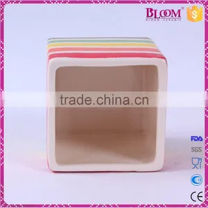 Handmade Square Shape Ceramic Balcony Flower Pots thumbnail-2