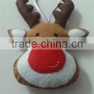 Hot Sell Handmade Reindeer Head Felt Decoration Made in China thumbnail-1