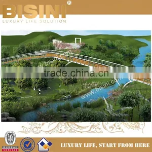 Y-shaped Frame Wetland Park Landscape Pedestrian Bridge, River Steel Structure Bridge, Metal Foot Bridge(BF08-Y10013) thumbnail-1