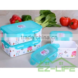 BPA Free Microwave Safe Seal Plastic Food Storage Containers With Lids 4 Pcs/set thumbnail-3