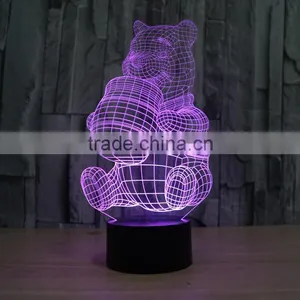 2016 Creative Colorful Touch Panel Round Base Colorful USB 3D Night Light Decoration Light for Christmas Gift thumbnail-2