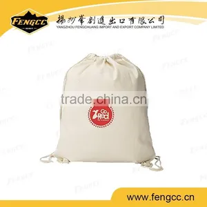 2016 Hot Sale Multi Fuction Drawstring Backpack 100% Cotton Nature Color Drawstring Bag thumbnail-1