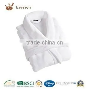 White Color Microfiber Coral Fleece Bathrobe, thumbnail-1