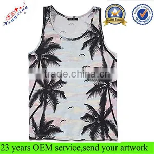 Round Neck Print Custom Wholesale Unisex Tank Top thumbnail-1