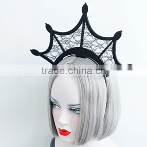 Queen Style Head Hair Hoop,hollow Lace Crown Party Hair Band,holiday Party Halloween Hair Jewelry thumbnail-2