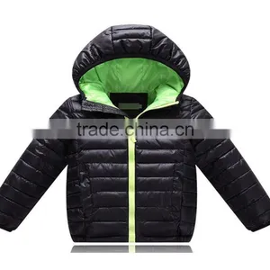 100% Polyester, Taffeta, Down Touch Quilted Padding Unisex Baby Contrast Hoodie Jacket thumbnail-1