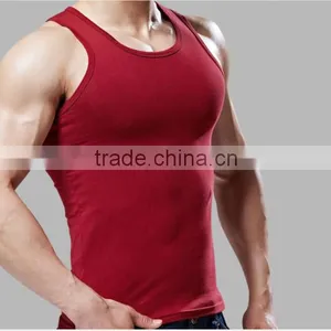 Trade Assurance Custom 100% Cotton Close-fitting Gym Plain Mens Tank Top thumbnail-1