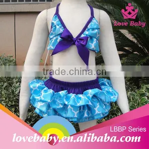New Arrival Lovebaby Blue Quadrifoil Swimming Baby Swim Suit With Bowknot thumbnail-1