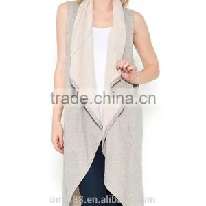 China Supplier Lady Draped Shawl Collar Vest Outer thumbnail-1