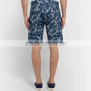 High Quality Whole Through Floral Prints One Button Closured Chino Shorts for Men thumbnail-3