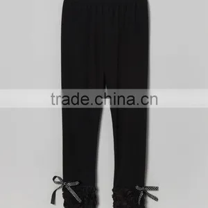 Latest Black Girl Leggings With Flower Bow Fashion Girls Pants Fancy Children Clothing Z-PT80804-10 thumbnail-1
