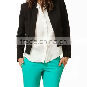 Textured Open Front Blazer thumbnail-1