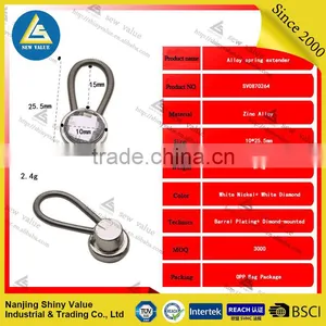 Quick Fit Type Metal Collar Extenders With Spring in Different Sizes and Decorative Diamond on Surface thumbnail-1