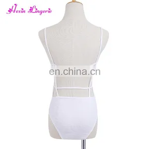 Fast Delivery White Harness Sleeveless Romper Women Bodycon Sexy Jumpsuits thumbnail-2