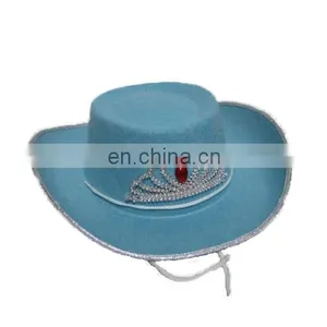 MCH-1497 Party Carnival Funny Cheap Blue Crown Cowgirl Felt Hat thumbnail-1
