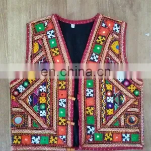 Outwear Garment Both Side Mirror Embroidery Elegant Party Wear Indian Gujarati Ethnic Traditional Navratri Embroidered Koti thumbnail-1
