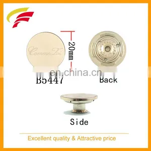 20mm Fashion Zinc Alloy ( Zamak ) Jeans Button , Shank Button With Customized Laser Logo thumbnail-1