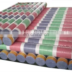 Colorful Stripe Pe Tarpaulin Roll Packing, Made in Vietnam - Dark Blue/Green/Red/White thumbnail-1