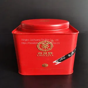 Red Color 0.21-0.35mm Tinplate Letterpress Printing Round Tin Mushroom Tea Pot thumbnail-2