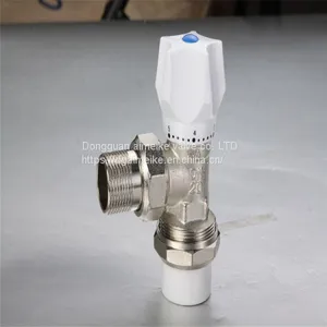 Air Condition Heating Installation Straight / Angle Type Thermostatic Brass Radiotor Valve thumbnail-1