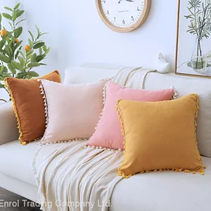 Nordic Style Suede Tassel Cushion thumbnail-1