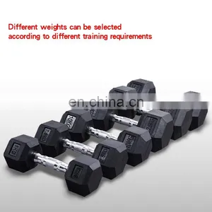 Factory Direct Sales Cheap Dumbbell Sets For Sale Gym Dumbbells Set Hex Rubber Dumbbells thumbnail-5