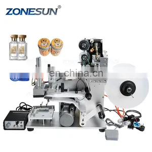 ZONESUN TB-60D Semi Automatic Plane Labeling Machine For Plastic Square Glass PET Metal Bottles thumbnail-1