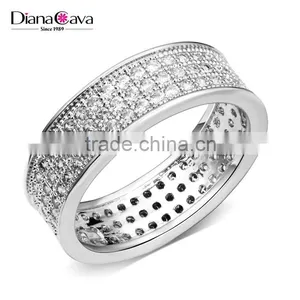 Fine Wedding Band Lead Free Luxury Brass Jewellery Classic Cubic Zircon Ring thumbnail-1