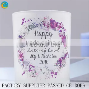 Floral Printed Glass Votive Personalised Wedding Patterned Candle Holder Set thumbnail-3