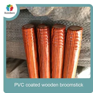 2025 New Wooden Long Broom Handle Natrual Pvc Coated Wooden Broom Handle With Plastic Sweeping Broom thumbnail-1