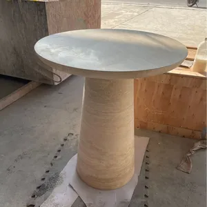 Dining Room Furniture Travertine Top Dining Table Luxury Modern Marble Dining Table Travertine Round Dining Table thumbnail-4