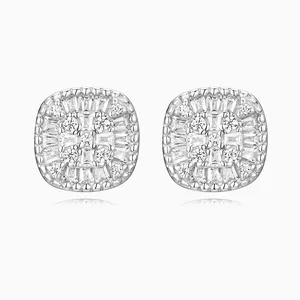 Shining Star Jewelry Hot Sale Baguette Zircon Men Hip Hop Iced Out Stud Earrings thumbnail-3