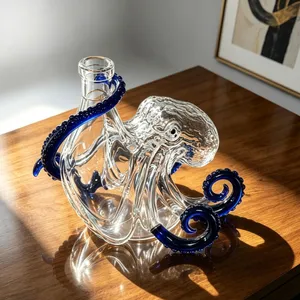 Octopus Hand Blown Glass Decanter Lead Free Airtight Liquor Bottle Decorative Wine Carafe For Bar Home Gift thumbnail-1