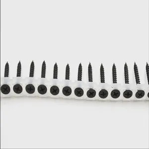 Professional Grade Magazine Screws - Plastic Strip, Fine Thread, White Zinc, 25-40mm for Wood Framing, Ultra Sharp Point thumbnail-1