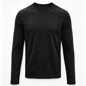 Men's Tight Long-sleeved T-shirt With Round Neck for Fitness Training thumbnail-2