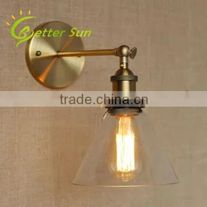 Loft Glass Shade Wall Sconce Bedside Vintage Solar Wall Light for Corridor thumbnail-1