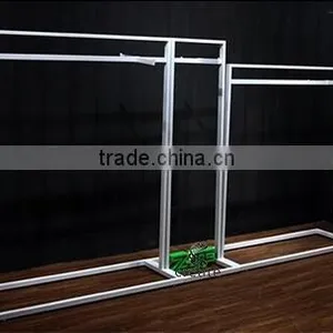 Dual Pipe Cloth Iron Hanger Rack,portable Folding Stand for Garments Display thumbnail-3