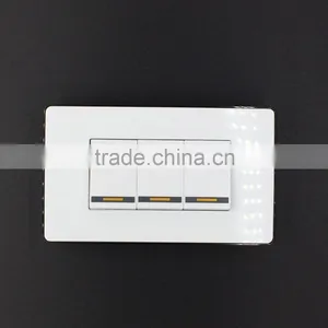 118 Series White Style Three Gang Lamp Switch thumbnail-1