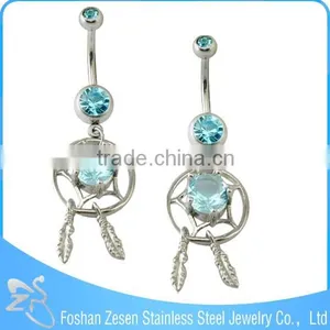 Turquoise Blue Zricon Body Jewelry Belly Ring Stain thumbnail-1