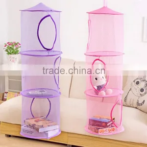 3 Shelf Layer Hanging Storage Basket Bags Net Kids Toy STuffed Plush Organizer Bag Bedroom Wall Door Closet thumbnail-3