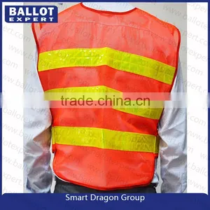 Mesh Polyester Fluorescent Fabrics Reflective Vest Pockets thumbnail-1