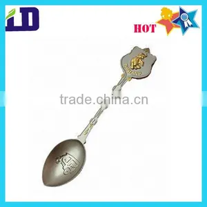 Metal Silver Souvenior Spoons With Logo Gold Plating thumbnail-1
