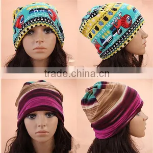 Women Fashion Style Allover Print New Design String Kniting Cap thumbnail-1